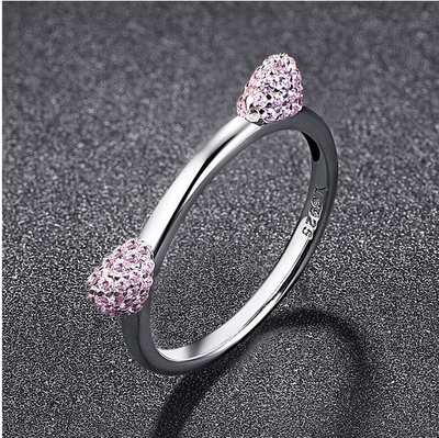 Bague Chat en Argent avec Oreilles Roses - Vraiment-chat