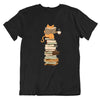 T-shirt Chat sur Pile de livres - Vraiment-chat
