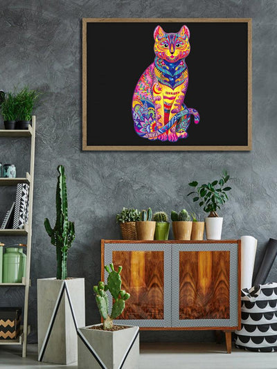 Puzzle en bois Chat assis de face 138pcs - Vraiment-chat