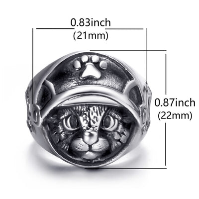 Bague Chat Astronaute (Acier) - Vraiment-chat