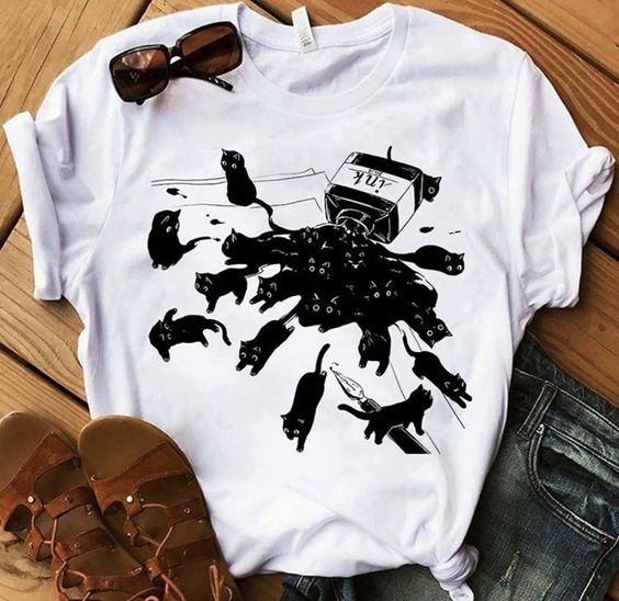 T-shirt Chat et Encre - Vraiment-chat