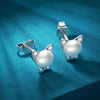 Load image into Gallery viewer, Boucles d&#39;oreilles Chat avec Perle blanche - Vraiment-chat