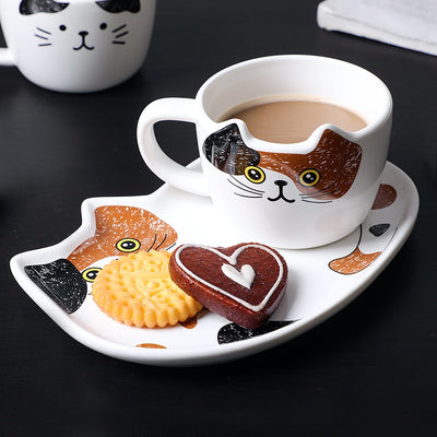 Tasse et Soucoupe Chat en Céramique - Vraiment-chat
