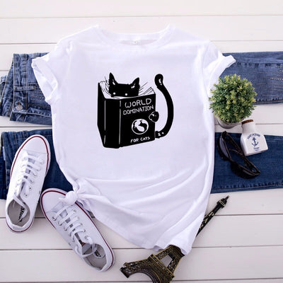 T-Shirt chat qui lit un livre - Vraiment-chat