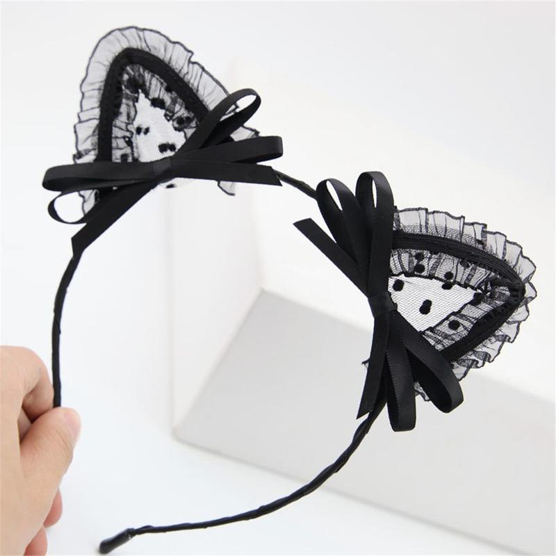 Oreilles de chat en dentelle noire - Vraiment-chat