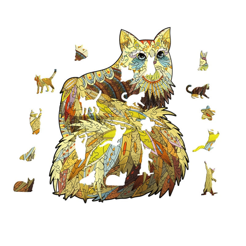 Puzzle en bois Chat en Or - Vraiment-chat