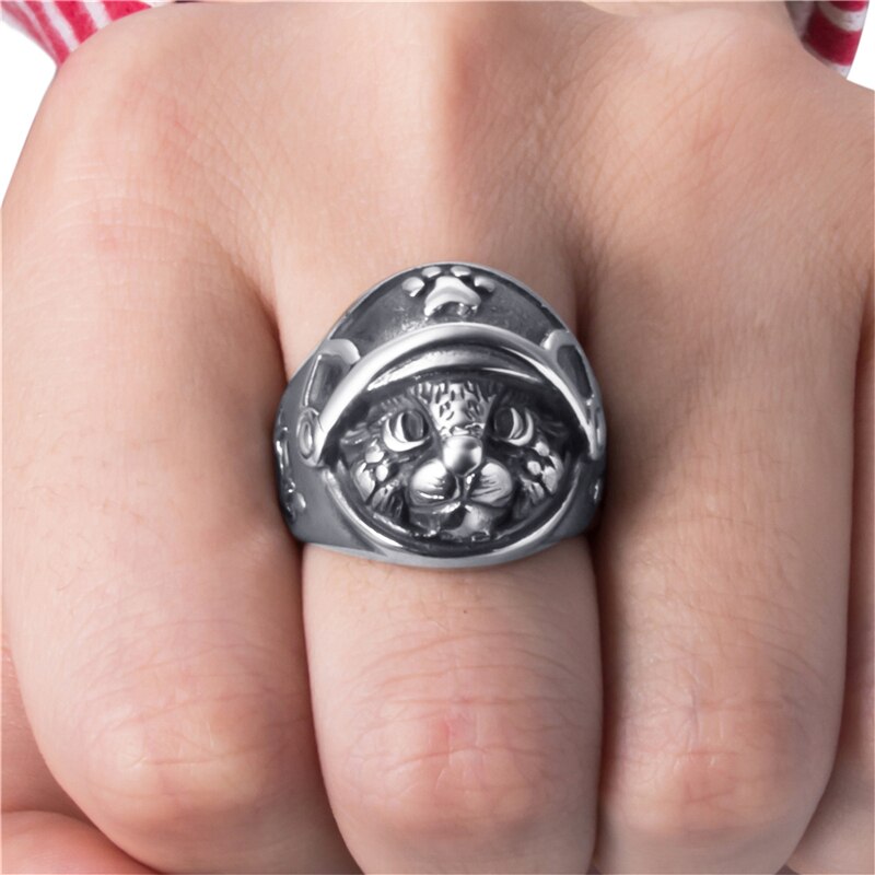 Bague Chat Astronaute (Acier) - Vraiment-chat