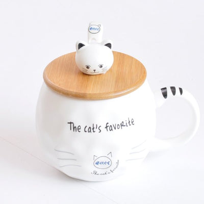 Mug Chat Blanc avec son Couvercle - Vraiment-chat