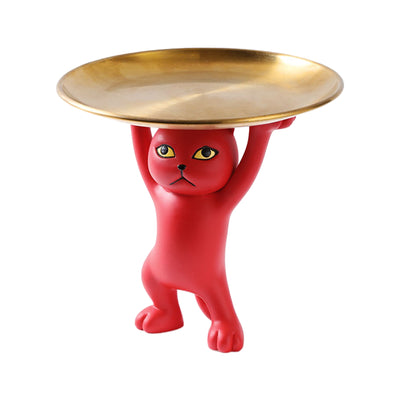 Statue de Chat Vide-poche en résine