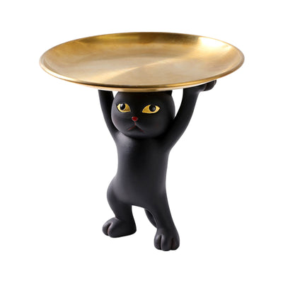 Statue de Chat Vide-poche en résine