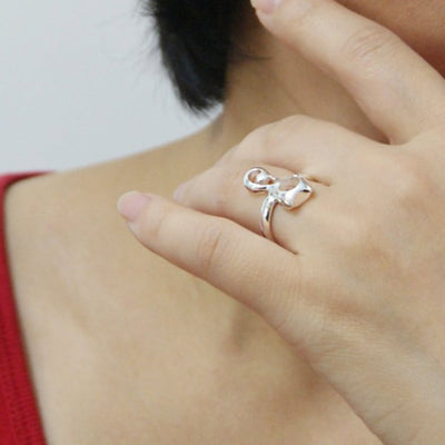 Bague Chat Abstrait (Argent) - Vraiment-chat