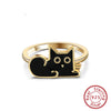 Bague Chat en Argent Or et Noir - Vraiment-chat