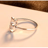 Bague Chat au Grand Coeur (Argent) - Vraiment-chat