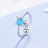 Bague Chat Argent Turquoise à Boule - Vraiment-chat