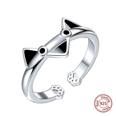 Bague Chat Cartoon (Argent) - Vraiment-chat