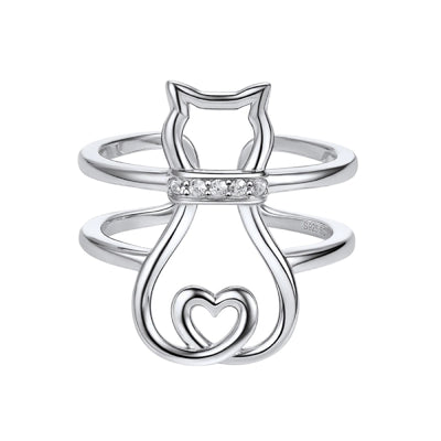 Bague Chat au Collier d'Argent - Vraiment-chat