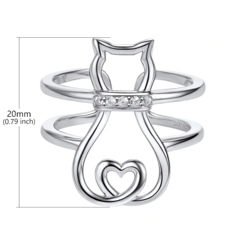 Bague Chat au Collier d'Argent - Vraiment-chat