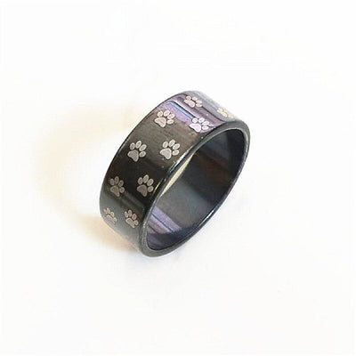 Bague Chat Empreintes de Pattes (Acier) - Vraiment-chat