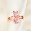 Bague Chat en Or Rose - Vraiment-chat