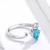 Bague Chat sur le Coeur Brillant (Argent) - Vraiment-chat