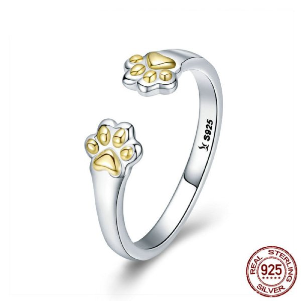 Bague Chat Pattes d'Or (Argent) - Vraiment-chat