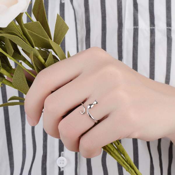 Bague Chat à la Queue Courbée - Vraiment-chat