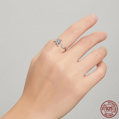 Bague au Chaton au Regard Diamant