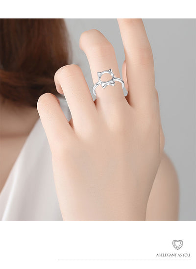 Bague Chat Smoking (Argent) - Vraiment-chat