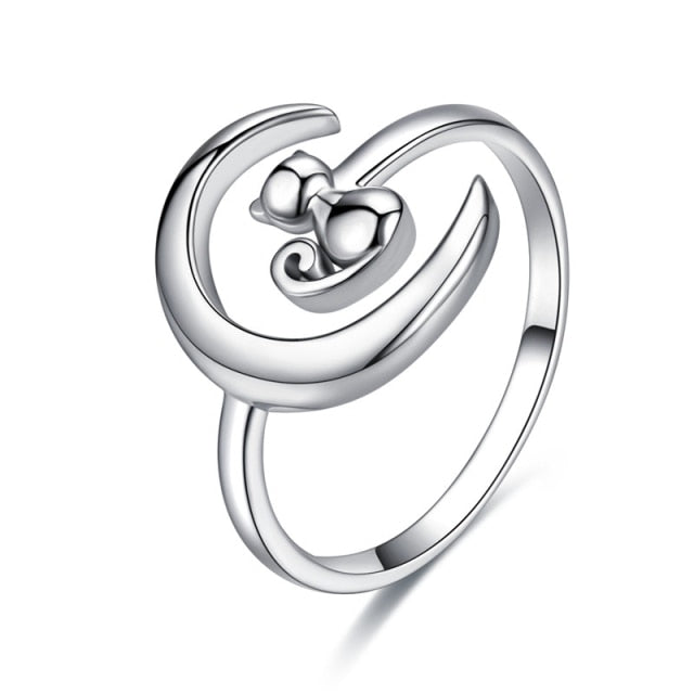 Bague Chat sur la Lune