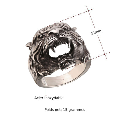 bague chevaliere chat Tigre (Acier) - Vraiment-chat