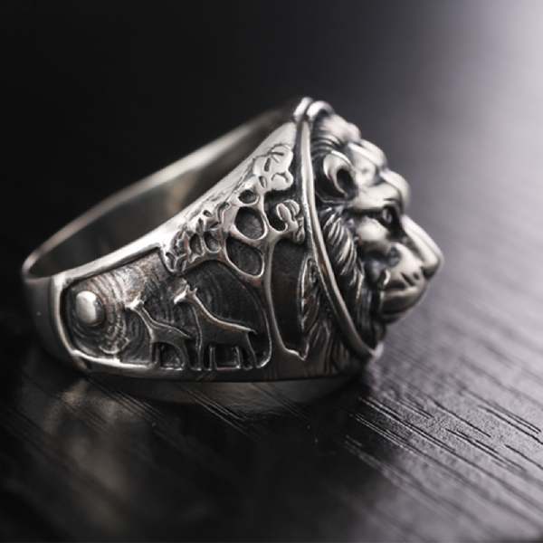 Bague Lion de la Savane (Argent) - Vraiment-chat