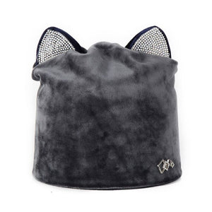 Bonnet Chat Velours - Vraiment-chat