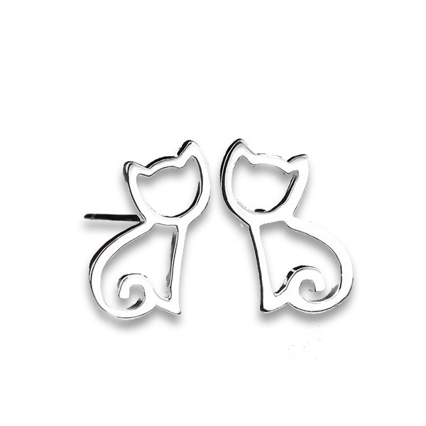 Boucles d'oreilles Chat en Argent - Vraiment-chat