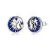 Boucles d'Oreilles Chat Sur la Lune Bleue