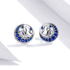 Boucles d'Oreilles Chat Sur la Lune Bleue