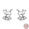 Boucles d'Oreilles Chat Nuage de Diamants - Vraiment-chat