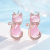 Load image into Gallery viewer, Boucles d&#39;oreilles Chat en Or Rose - Vraiment-chat