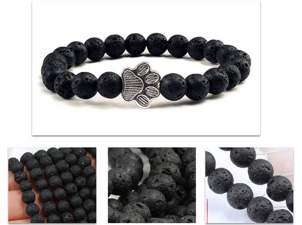Bracelet Chat avec Pierres de Lave - Vraiment-chat