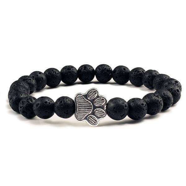 Bracelet Chat avec Pierres de Lave - Vraiment-chat