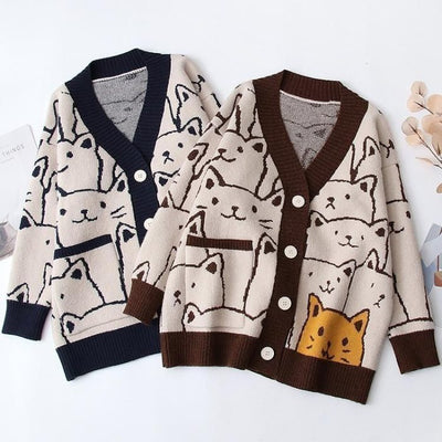 Cardigan Chat en Laine