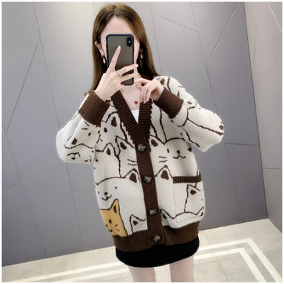 Cardigan Chat en Laine