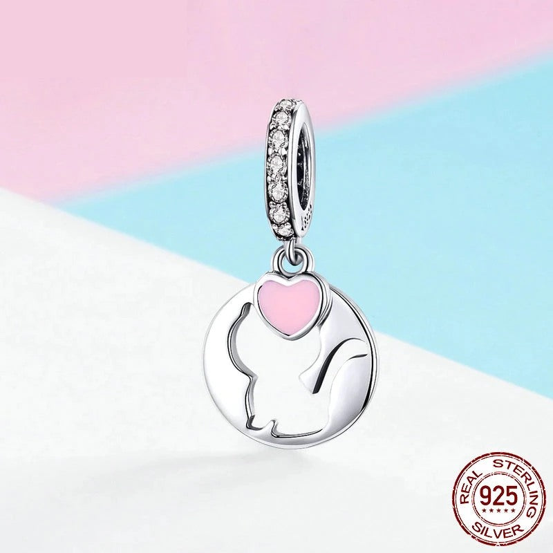 Charm Chat au Coeur Rose
