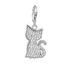 Charm Silhouette de chat sertie de pierres brillantes