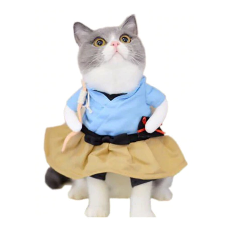 Déguisement chat fille en Uniforme - Vraiment-chat