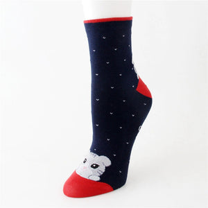 Chaussette Rayures Tête de Chat