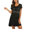 Chemise de nuit Chat manches courtes - Vraiment-chat