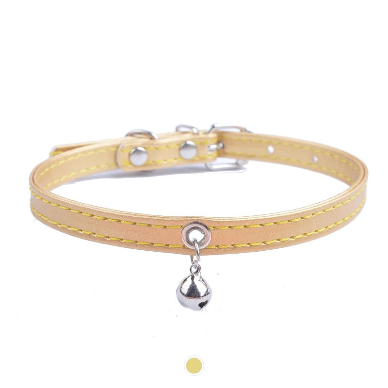 Collier Chat en cuir avec Clochette - Vraiment-chat