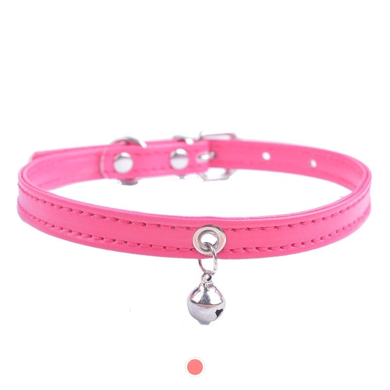 Collier Chat en cuir avec Clochette - Vraiment-chat