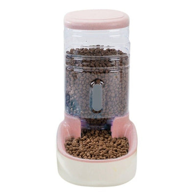 Distributeur de Croquettes Chat Transparent Rose - Vraiment-chat