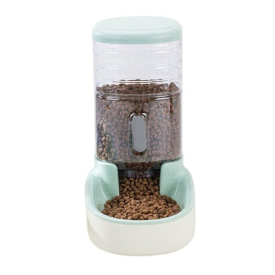 Distributeur de Croquettes Chat Transparent Vert - Vraiment-chat